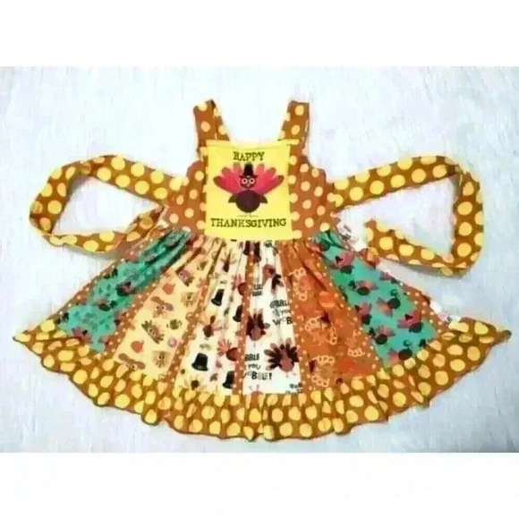 Thanksgiving Turkey Twirl Dress (size 7) - Picture 1 of 4